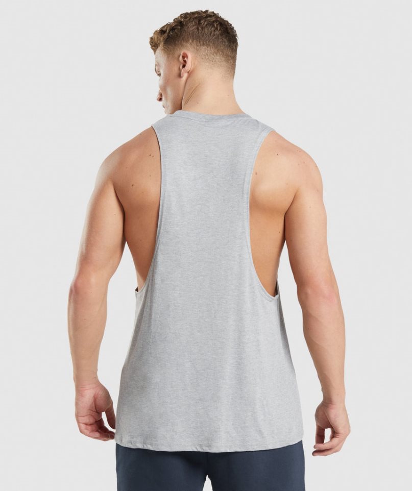 Podkoszulki Gymshark Legacy Drop Arm Męskie Głęboka Szare | PL 082RAV